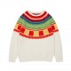 AC10#P175 Fall 2023 New Goods.ACNE STUDIOS rainbow bite   rainbow retro round neck sweater.Heavy work, 10-color patchwork, extremely complex weaving, full of bumpy smiley face patterns.This year's hot brand Acne Studios 