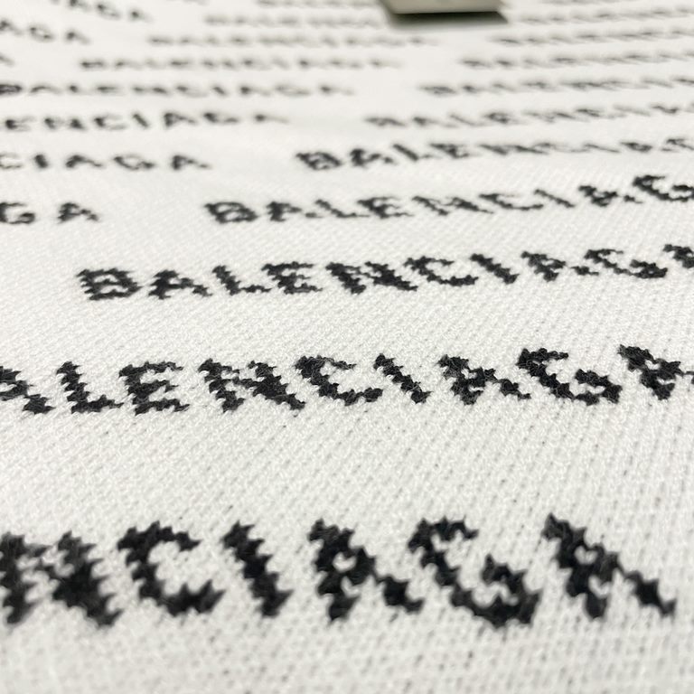 P230 (heavy weight high version)Balenciaga   Balenciaga 23ss new jacquard small letters wool knit sweater sweater OS shape  Men's and women's alikeThe whole garment 500 grams of heavy weight seconds market currencyThe wo