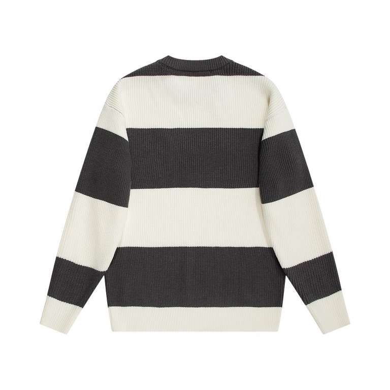 p250 loose version LOEWE 2023 fall new, Loewe striped color collision round neck sweater. The color of the striped round neck sweater from Loewe is a very popular color, and it is very versatile, which is loved by all ki