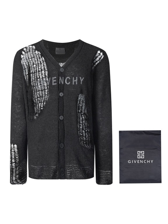 #M37 .  215 Packed with nylon bagGIVENCH-Y Givenchy New Hole Breaking Wool CardiganAdopting customized sheep yarn and imported jacquard machine work, different from the market wrong version of the cheap version of the sk