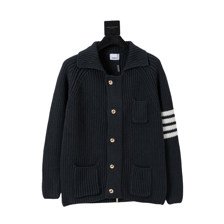 P325Thom Brown Brownie heavy duty chunky knit wool knit cardigan jacket!TB Suit Wool Knit Jacket Classic four bar design Customized button zipper gold plated finish , double ended zipper! Feel free to compare   Quality! 