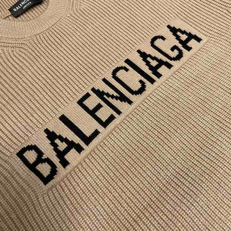 P230 (heavy weight high version)Balenciaga   Balenciaga 23ss new jacquard wool knit sweater sweater OS shape   men's and women's alikeThe whole garment 500 grams of heavy weight seconds market currencyThe wool is knitted