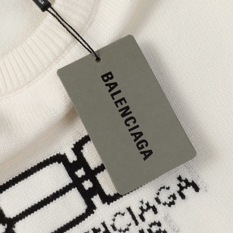 p255 balenciagaparis house sweater knit sweater loose versionGuest imported sweater fabrics mountain wool raw material yarn 7 needle imported knitting machine manufacturing color fixed dyeing high-quality heavyweight hig