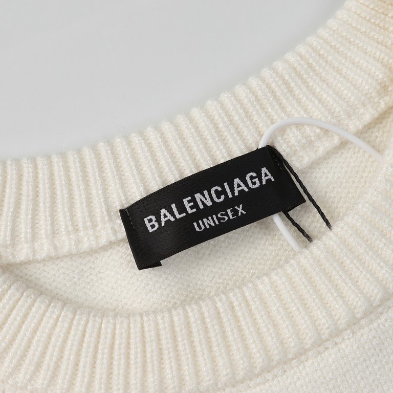 p265 balenciagaparis house sweater knit sweater loose versionGuest imported sweater fabrics mountain wool raw material yarn 7 needle imported knitting machine manufacturing color fixed dyeing high-quality heavyweight hig