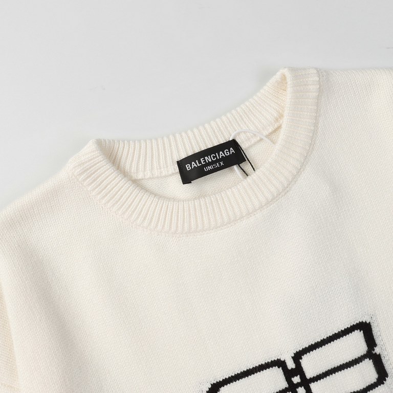 p265 balenciagaparis house sweater knit sweater loose versionGuest imported sweater fabrics mountain wool raw material yarn 7 needle imported knitting machine manufacturing color fixed dyeing high-quality heavyweight hig