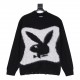 245 Model No. Y480slp x playboy rabbit head mohair sweaterMade of 116th super soft mohair, the color and thickness are customized according to the Y version, knitted on a Nissan Sima hanging machine. The rabbit's head pa