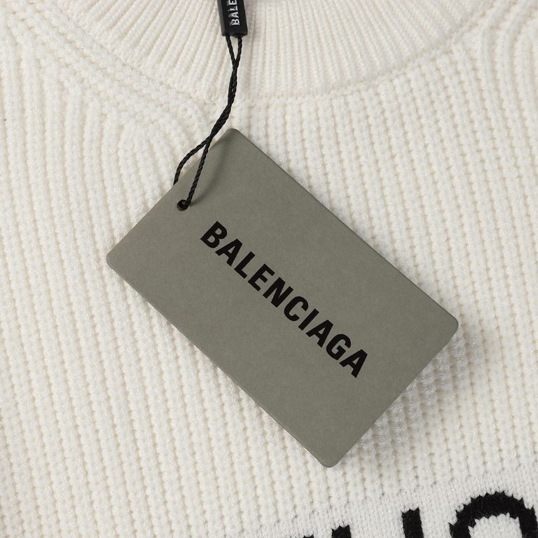 p255 Balenciaga Balenciaga Sweater Knit Loose Version7-needle imported knitting machine manufacturing mountain wool raw material yarn customer imported sweater fabric color fixed dyeing high-quality heavyweight high qual