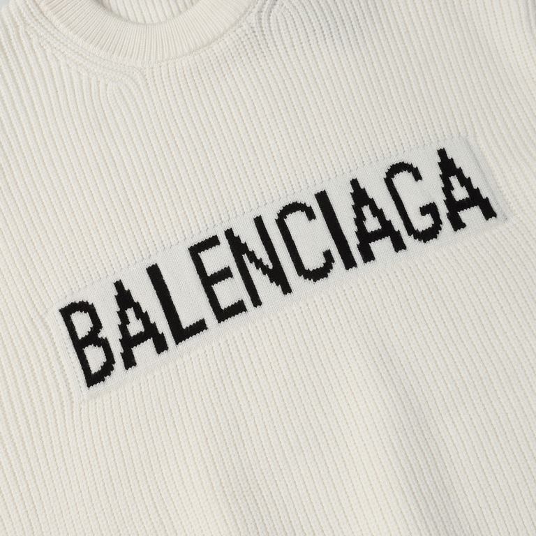 p255 Balenciaga Balenciaga Sweater Knit Loose Version7-needle imported knitting machine manufacturing mountain wool raw material yarn customer imported sweater fabric color fixed dyeing high-quality heavyweight high qual