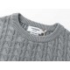 P230Thom Browne   TB Striped Twist Pullover Crew Neck Knit Sweater Jacquard Four Bars (Men's and Women's Sweater)colorwhite gray blueYardage0 1 2 3 4