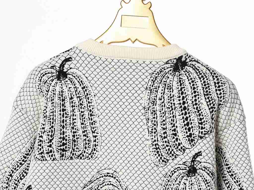 310 LOUIS VUITTON, 2023 FallWinter New Pumpkin Pattern Knit Sweater#Wool seahorse blended yarn material woolMade of 3s thick needles combined with imported intelligent computerized wool knitting machine knitting piece; t