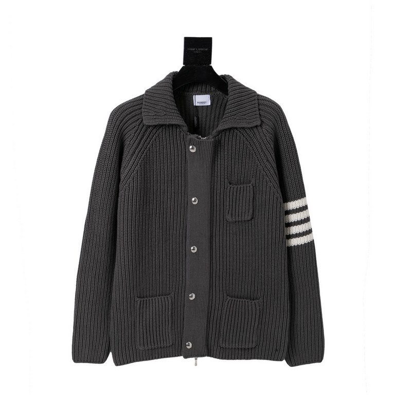 P325Thom Brown Brownie heavy duty chunky knit wool knit cardigan jacket!TB Suit Wool Knit Jacket Classic four bar design Customized button zipper gold plated finish , double ended zipper! Feel free to compare   Quality! 