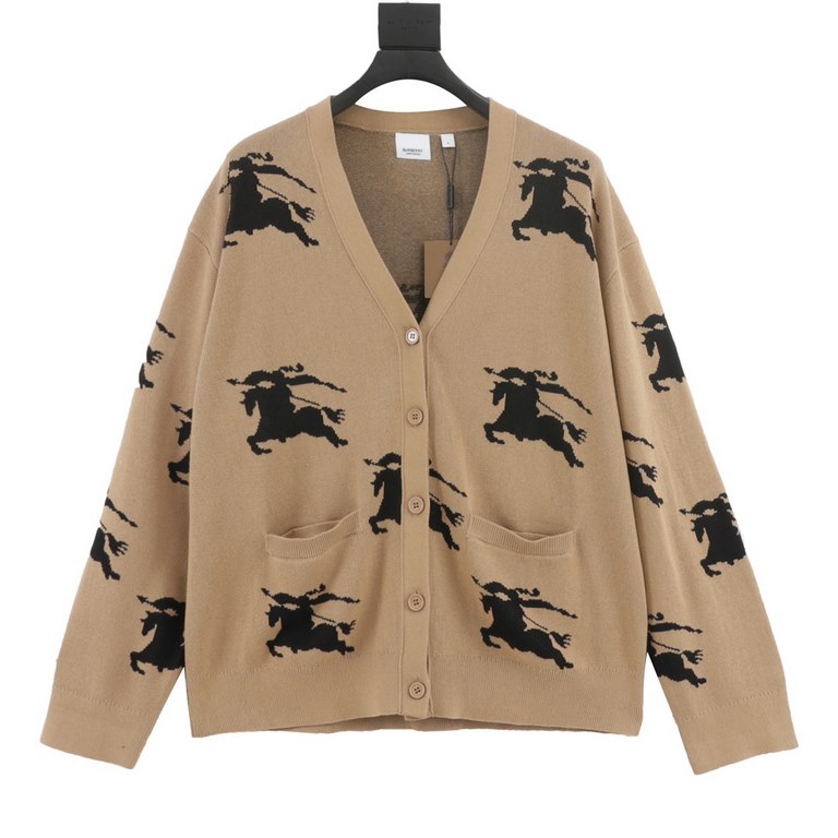 235 Model No. Y490Burberry Burberry BBR 23 New Equestrian Rider Wool Blend CardiganOriginal 12900, bought at Harbor City, Hong Kong.Silk wool blended guest yarn, blending the texture of mulberry silk ice and wool soft an