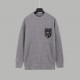 P230Chrome Hearts CH Chrome Hearts Wave Print Jacquard Long Sleeve SweaterFour strand mixed jacquard with wave patternCustomized leather tags, each one molded and pressed into the tag.Hardware on back panel Original fabr