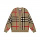 P265 BURBERRY Burberry. Colorblocked plaid classic colorblocked cardigan jacketAll of the color fixed dyeing cotton yarn containing wool, soft and skin-friendly, double knitting is very thick, feel invincible good, get i