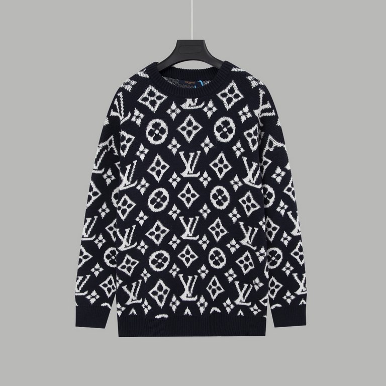 P2301V Louis Vuitton Full Length Long Sleeve Jacquard SweaterJacquard design on the whole front panelPre-shrunk and washedSize XS S M L Original Fabric 95% Cotton, 5% AcrylicDifferent from the marketYou'll know it when y