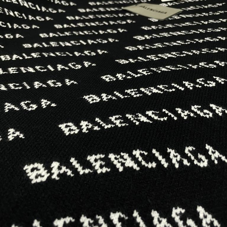 P230 (heavy weight high version)Balenciaga   Balenciaga 23ss new jacquard small letters wool knit sweater sweater OS shape  Men's and women's alikeThe whole garment 500 grams of heavy weight seconds market currencyThe wo