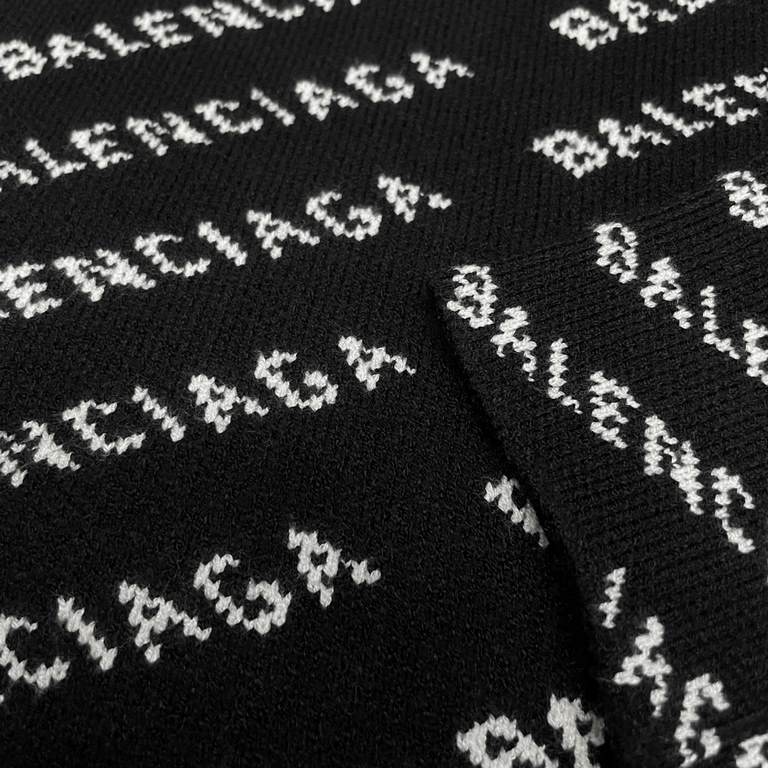 P230 (heavy weight high version)Balenciaga   Balenciaga 23ss new jacquard small letters wool knit sweater sweater OS shape  Men's and women's alikeThe whole garment 500 grams of heavy weight seconds market currencyThe wo