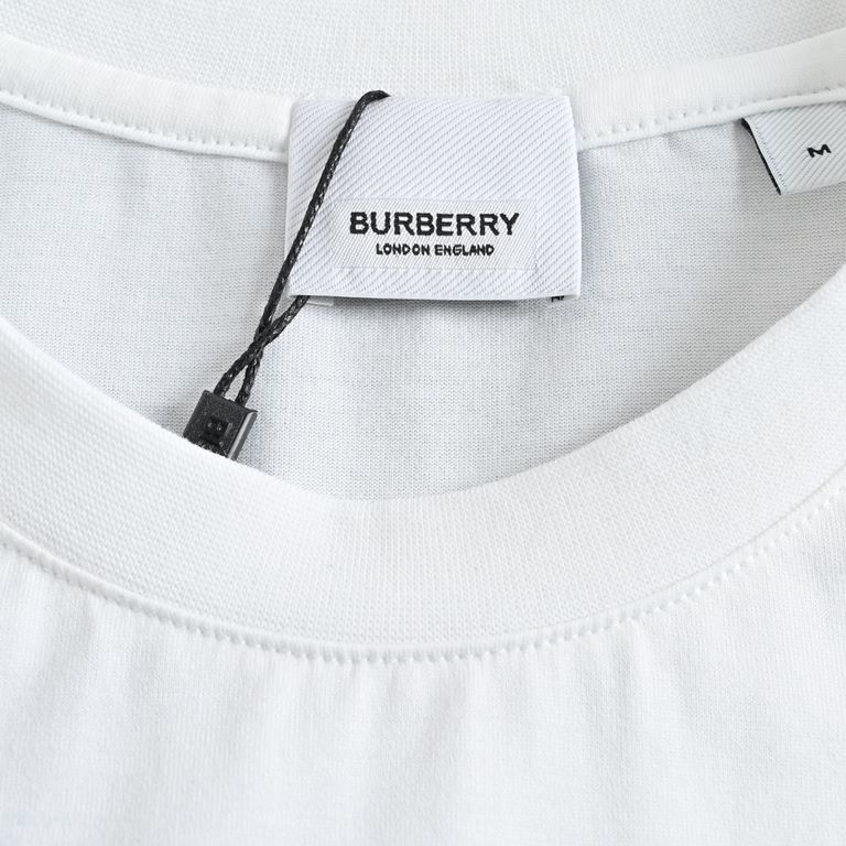 BurberryBurberry Classic Letter Print Short SleeveGenuine 11 playing version, collar ribbed with 1x1 pull frame thread, 60 count double strand mercerized cotton fabric, chest Bailinda embroidery machine ultra-high densit