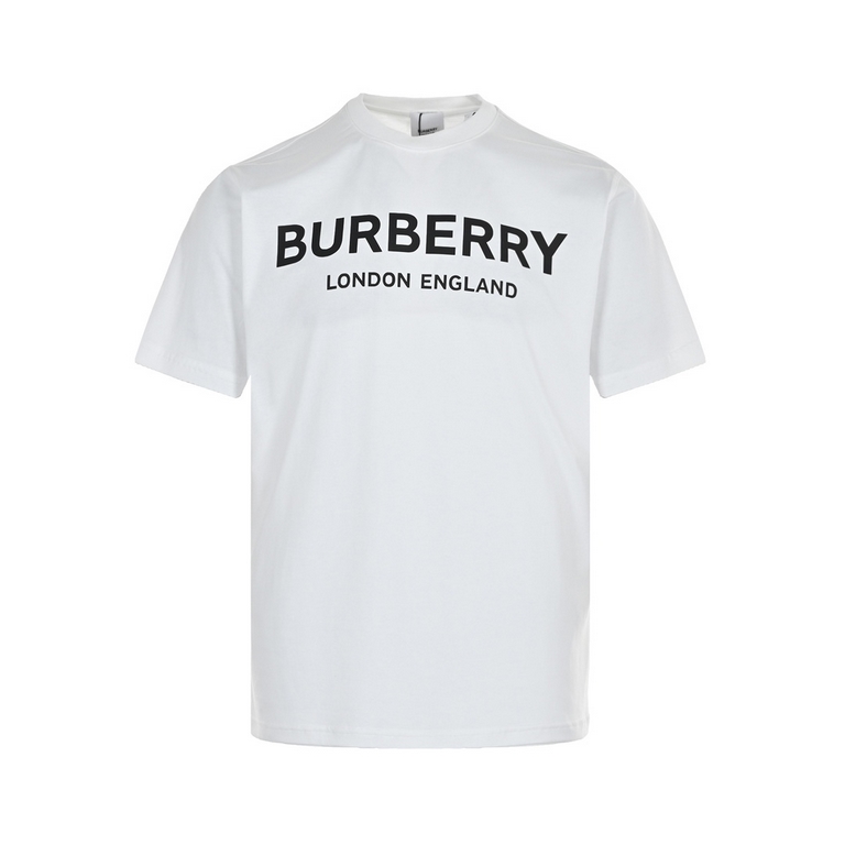 BurberryBurberry Classic Letter Print Short SleeveGenuine 11 playing version, collar ribbed with 1x1 pull frame thread, 60 count double strand mercerized cotton fabric, chest Bailinda embroidery machine ultra-high densit