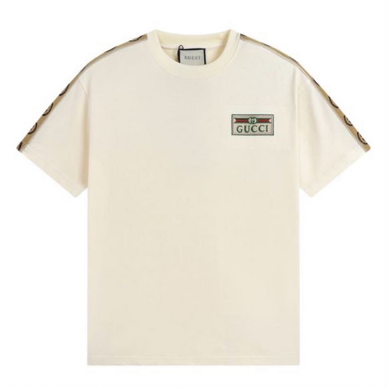 GUCCI Gucci 2024 spring and summer new classic embroidery letters logo short sleeve T-shirtExclusive network first Hundreds of models with perfect detailing260 grams of brand-name cotton fabricVery delicateOriginal fabri