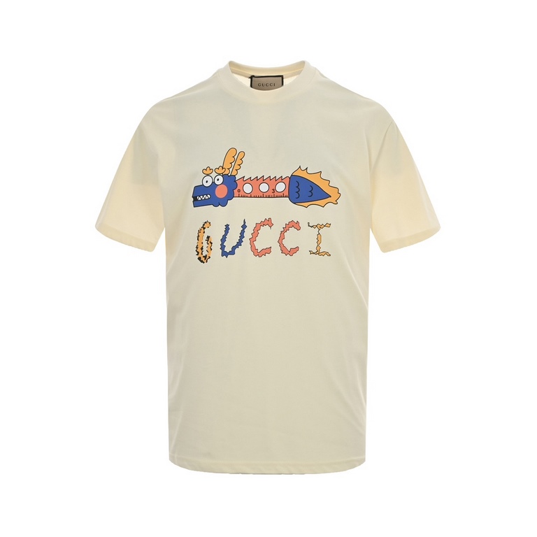 GucciGucci 24ss Year of the Dragon Collection Printed Short SleeveSynchronized with the official website, counter cotton fabric! Skin comfortable, durable and good to wear, classic simple logo design, the original craft 