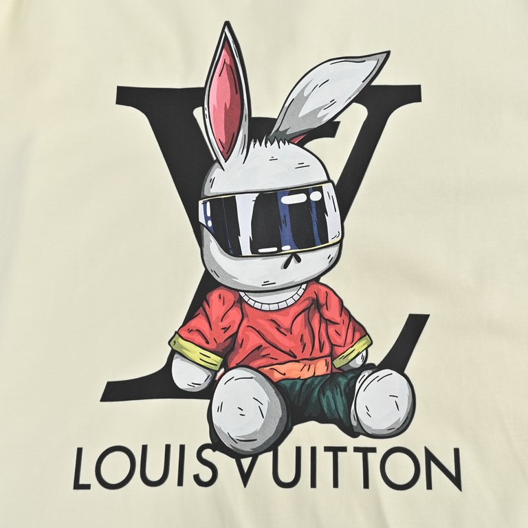 Louis Vuitton Louis Vuitton 23ss Year of the Rabbit Rabbit Print Short SleeveCustomized 240 grams of the same vat-dyed fabrics feel very comfortableSpring and summer latest brick cabinet synchronization os drop-shoulder 