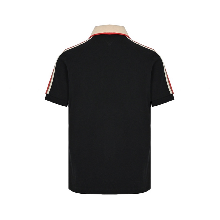 GucciGucci Classic Shoulder Jacquard Webbing Polo Short SleeveThis vintage-inspired webbing polo shirt is classic yet on-trend! Ribbon is one of G's favorite elements, and the classic ribbon element is reinterpreted each