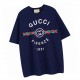 GucciSummer new, 1921 twist letters logo print round neck short sleeve T-shirt, made of customized 250G 32S double yarn long-staple cotton skin feel comfortable texture, three-dimensional, perfect detailing, men and wome