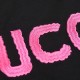 GUCCl Gucci 24S Early Spring New Pink Logo Letter Embroidered Short Sleeve T-ShirtGucc can be too good! Highly recommended! Super crispy Chill comes with a lazy cozy atmosphere is very wild  using high-density imported e