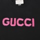 GUCCl Gucci 24S Early Spring New Pink Logo Letter Embroidered Short Sleeve T-ShirtGucc can be too good! Highly recommended! Super crispy Chill comes with a lazy cozy atmosphere is very wild  using high-density imported e