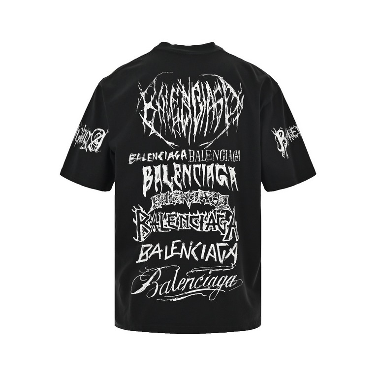 Balenciaga  Paris family 24ss dragon limited graffiti short sleeveThe original Hangzhou state special 6300 purchased, the fabric is made of 300 grams of combed cotton, garment washing process, printing using imported wat