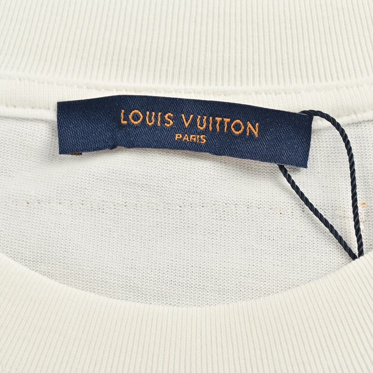 .Louis VuittonLouis Vuitton 24ss Big Logo Graffiti Print Short SleeveAutumn and winter the latest brick counter synchronization OS drop-shoulder version of fashion and personality, super versatile and good-looking one!Me