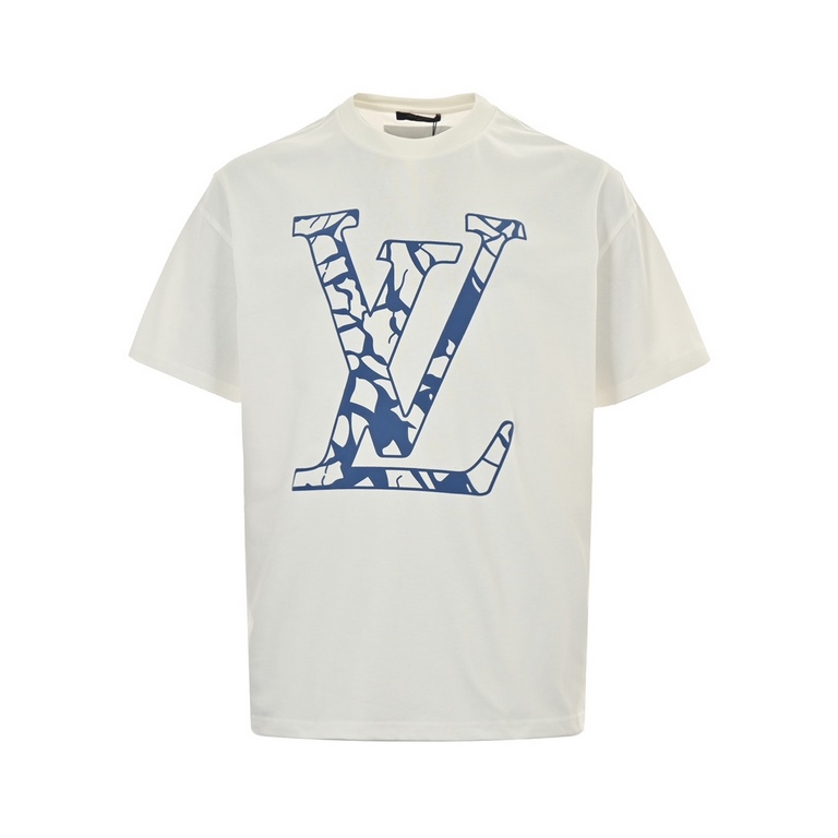 .Louis VuittonLouis Vuitton 24ss Big Logo Graffiti Print Short SleeveAutumn and winter the latest brick counter synchronization OS drop-shoulder version of fashion and personality, super versatile and good-looking one!Me