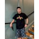 #The upper body effect#GucciSummer new, the year of the dragon limited to small dinosaurs letters logo print round neck short sleeve T-shirt, the year of the dragon as the theme of good luck, the front decorated with Guc