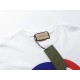 GucciSummer new G round double G color collision round neck short sleeve T-shirt GG pattern with a variety of colors, artisanal rendering and convergence of a colorful stripes on the body of a comfortable and comfortable