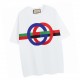 GucciSummer new G round double G color collision round neck short sleeve T-shirt GG pattern with a variety of colors, artisanal rendering and convergence of a colorful stripes on the body of a comfortable and comfortable