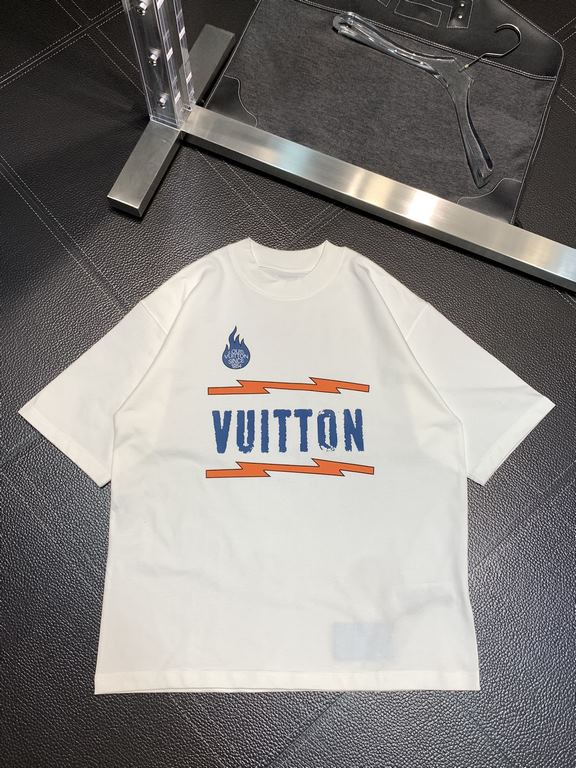 LV Louis Vuitton   exclusive exclusive new original single men's casual short-sleeved high-end customized high version of the fashionable versatile explosive models   original imported cotton fabrics chest logo pattern d