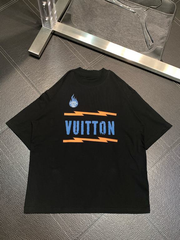 LV Louis Vuitton   exclusive exclusive new original single men's casual short-sleeved high-end customized high version of the fashionable versatile explosive models   original imported cotton fabrics chest logo pattern d