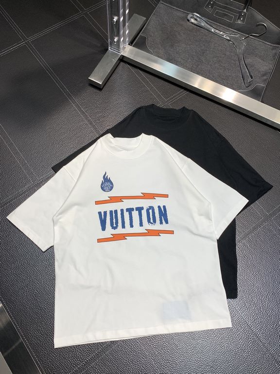 LV Louis Vuitton   exclusive exclusive new original single men's casual short-sleeved high-end customized high version of the fashionable versatile explosive models   original imported cotton fabrics chest logo pattern d