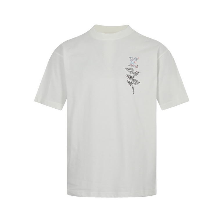 Louis VuittonLouis Vuitton 23ss Colorful Leaves Logo Embroidery Short SleeveSimple colorful leaves and logo motif logo embroidery on the chest.The back features a yellow logo label, full of Louis Vuitton style.The classi