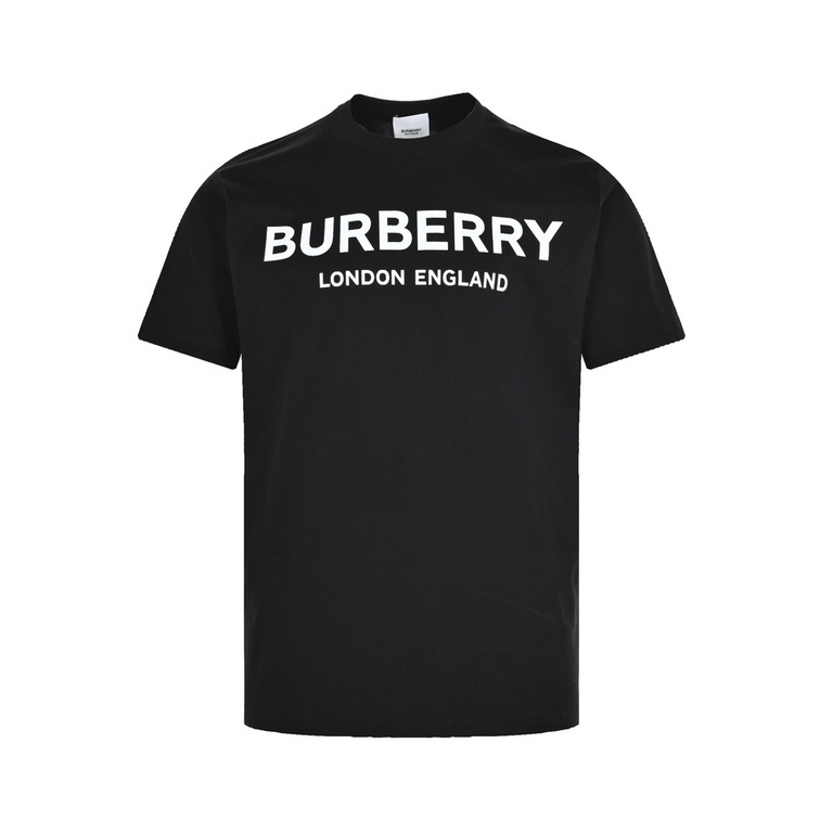 BurberryBurberry Classic Letter Print Short SleeveGenuine 11 playing version, collar ribbed with 1x1 pull frame thread, 60 count double strand mercerized cotton fabric, chest Bailinda embroidery machine ultra-high densit