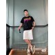 #The upper body effect#GucciSummer new, blade lightning print round neck short-sleeved T-shirt, yellow rose red with color printing models, grams 260g, feel soft and delicate and solid than the general cotton fabric, com