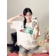 #The upper body effect#GucciSummer New G lipstick print round neck short sleeve T-shirt Heavyweight cotton fabric material High-weight with shaping effect Good moisture absorption and breathability Skin-friendly and comf