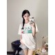 #The upper body effect#GucciSummer New G lipstick print round neck short sleeve T-shirt Heavyweight cotton fabric material High-weight with shaping effect Good moisture absorption and breathability Skin-friendly and comf