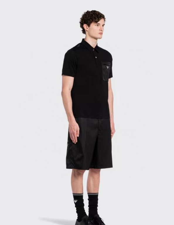 #PradaPrada 23ss Triangle Labeled Pocket Polo Short Sleeve Up