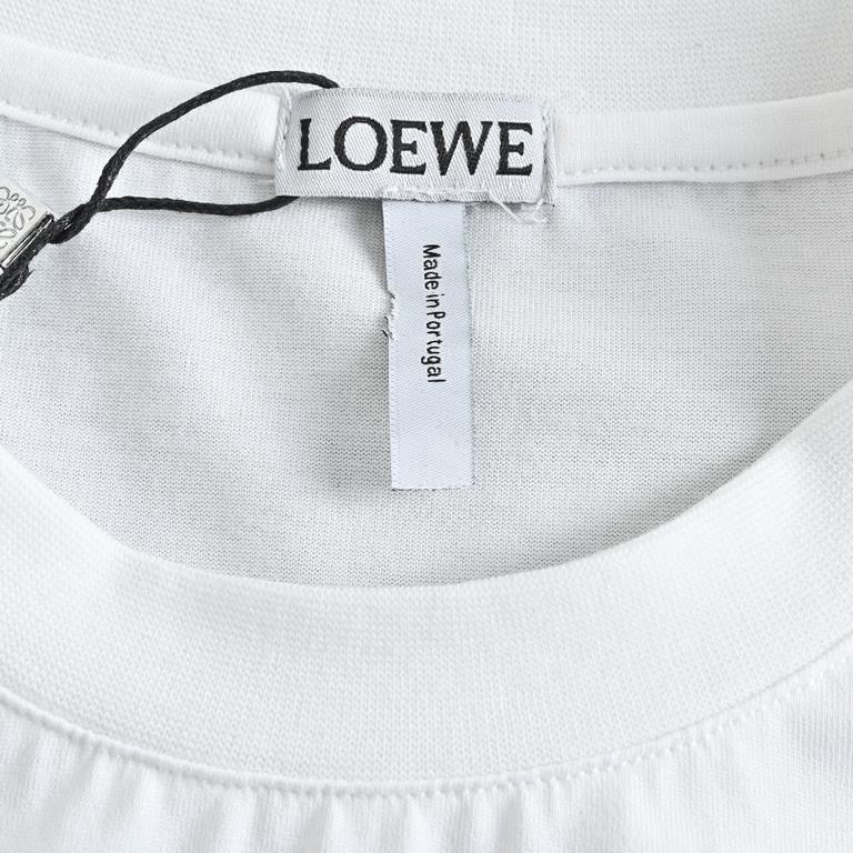 Loewe  Loewe Classic embroidered logo short sleeveOriginal operation custom weaving and dyeing 60 160g mercerized cotton fabric imported machine embroidery three-dimensional embroidery technology independent custom acces