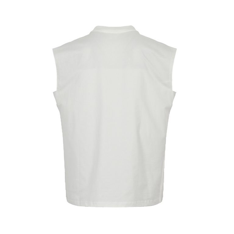 Martin MargielaMargiela 23ss MM10 Flocked Sleeveless Sleeveless Tank TopFabric custom weaving and dyeing 280g32 count double yarn fabric, wide neckline thread 300g11 cotton thread.Long wearing not deformed, the fabric fr