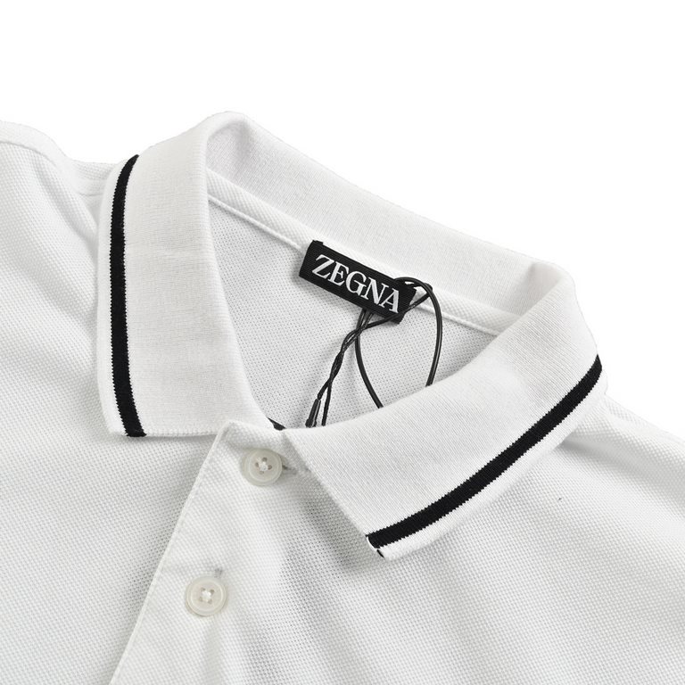 Zegna  Zegna classic chest letters embroidered Polo short-sleeved NetroStar with the same models, using the classic logo three-dimensional embroidery, embroidery full feel very comfortable Super versatile and good-lookin