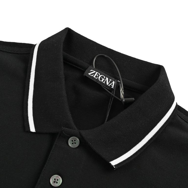 Zegna  Zegna classic chest letters embroidered Polo short-sleeved NetroStar with the same models, using the classic logo three-dimensional embroidery, embroidery full feel very comfortable Super versatile and good-lookin