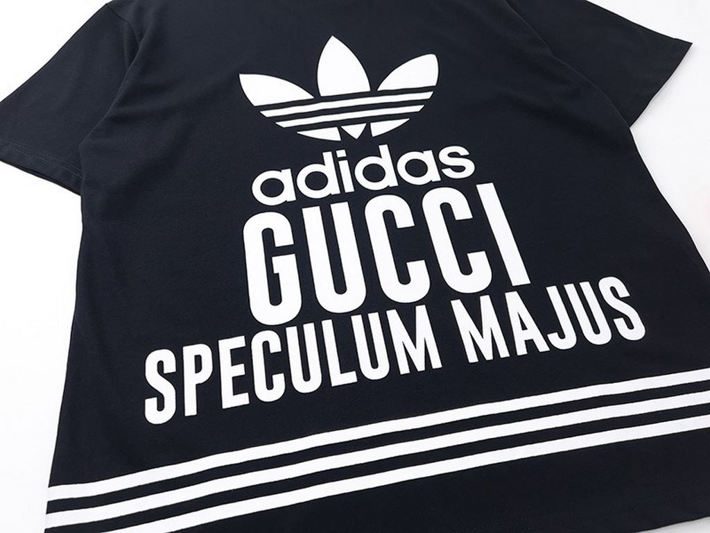 GucciSummer new Gucci  Adidas co-branded Shamrock logo letters printed round neck short-sleeved T-shirt, simple Logo logo exquisite upgrade, feel very comfortable Fashion and personality Super versatile good-looking aCol